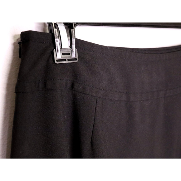 Talbots Skirt Petites 8P Black Stretch Knit Flare Knee Length Career Vintage - Picture 7 of 10